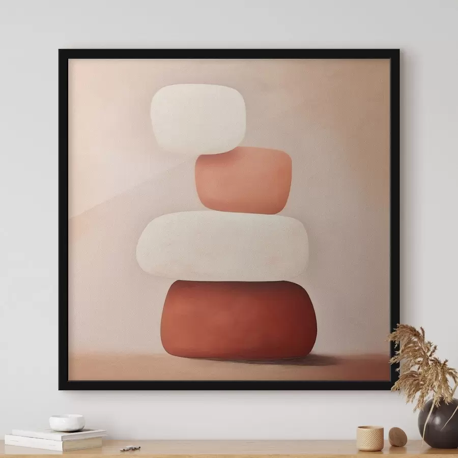 Fototapetes minimāla abstrakta saliktu figūru kompozīcija f48076