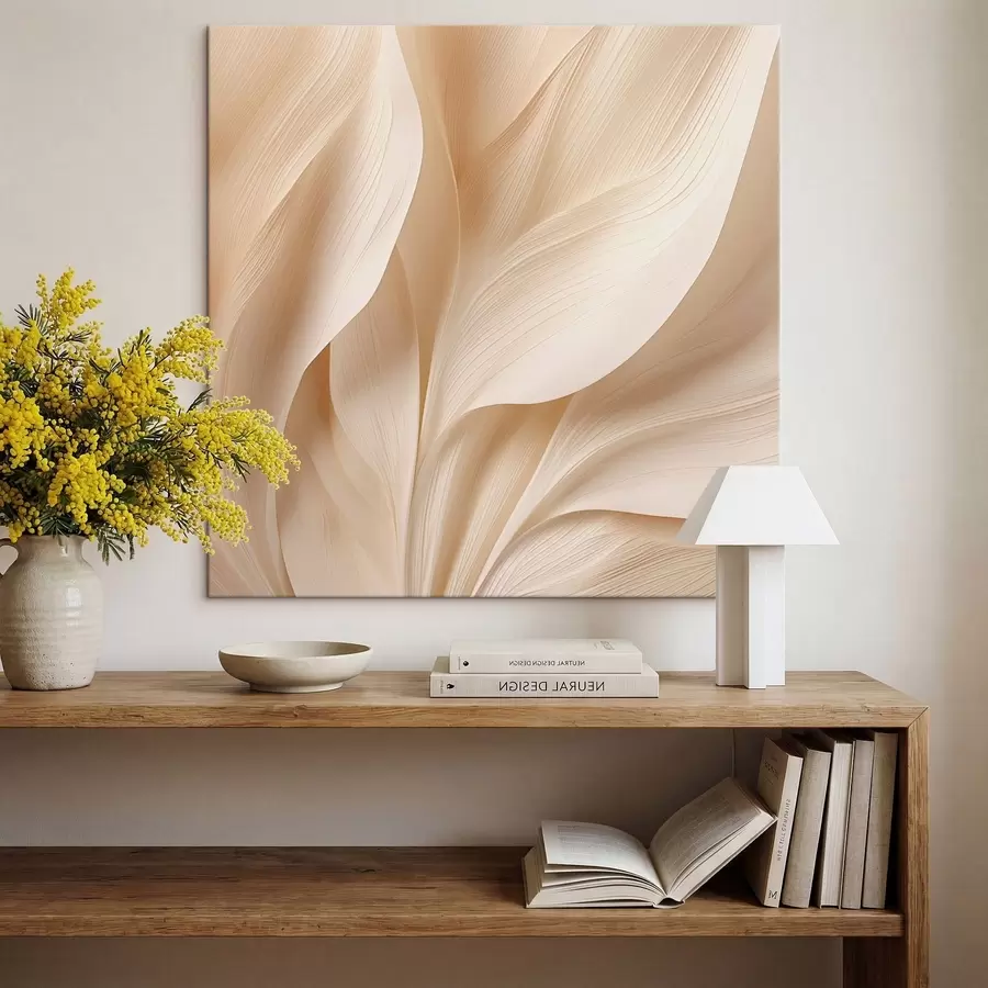 Glezna Abstraktas smilškrāsas plūstošas līnijas s48095