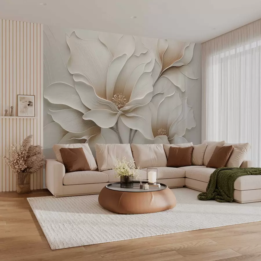 Fototapetes Reljefs ar reljefu smilškrāsas ziedu tuvu uzņēmums w05269