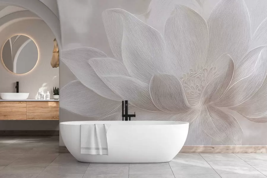 Fototapetes Abstraktas plūstošas viļņi gaiši smilškrāsas toņos w05266