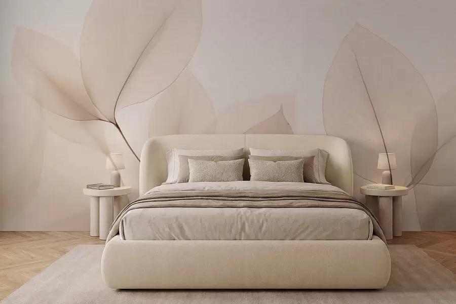 Fototapetes Balts zieds ar smalku līniju w05268