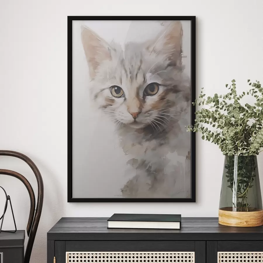 Fototapetes Kaķa imitācijas glezna f48161