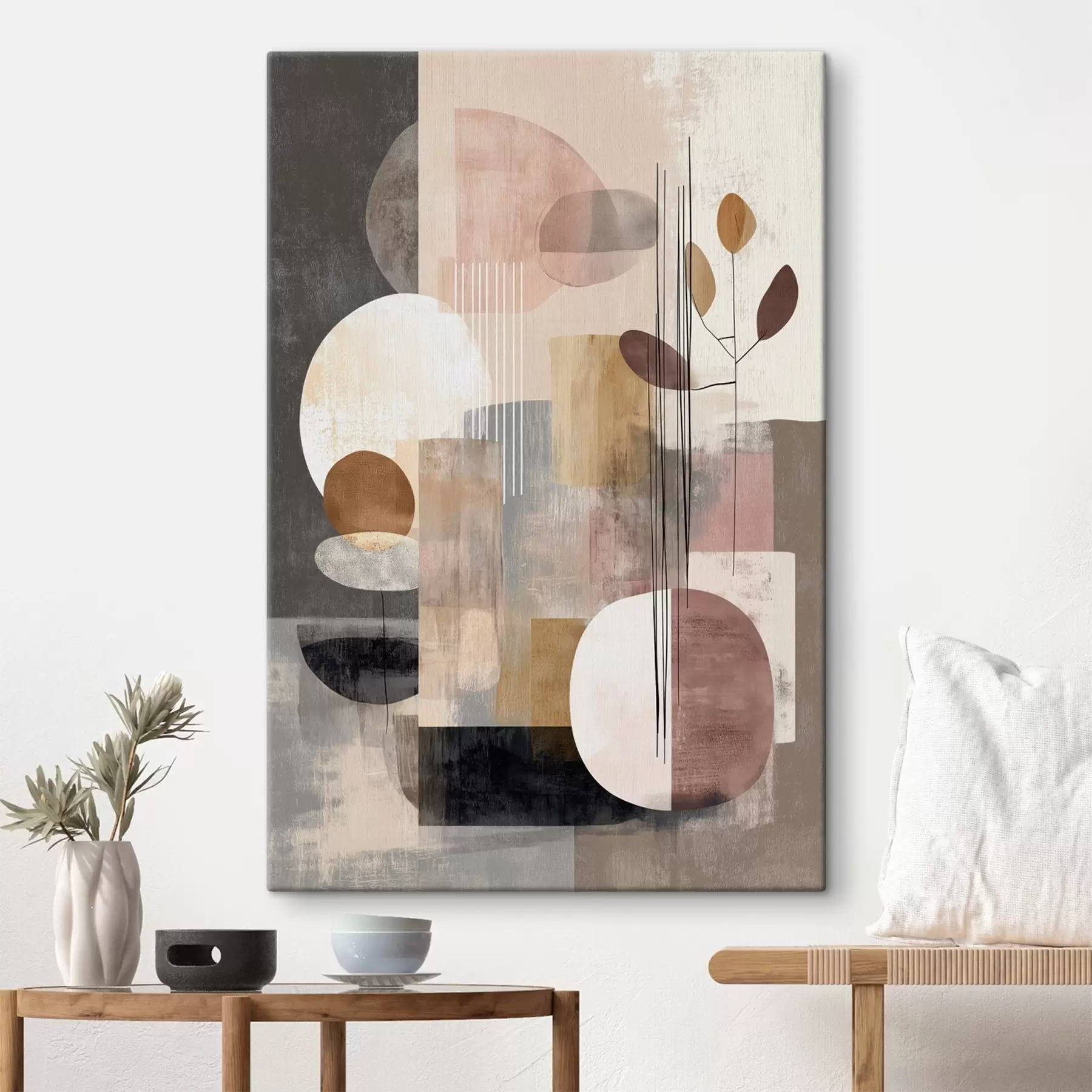 Glezna Kollāža ar botāniskiem elementiem digitālās glezniecības stilā s47981