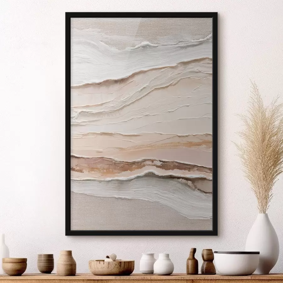 Fototapetes Slāņveida kompozīcija smilškrāsas un krēmkrāsas toņos f47966