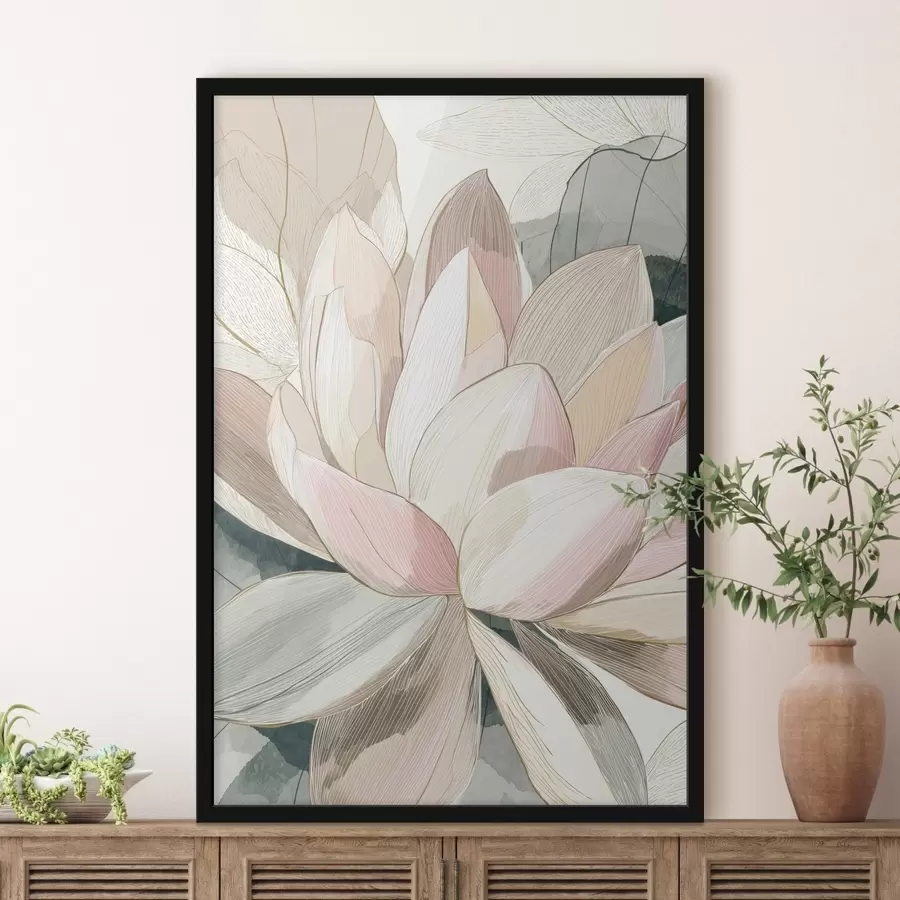 Fototapetes Maigi lotosa ziedlapiņas ar izteiktām kontūrām f47974