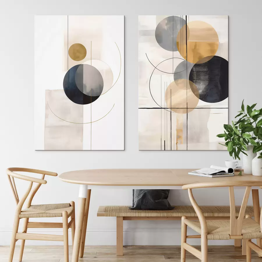 Glezna Abstrakts ar apļiem m30124