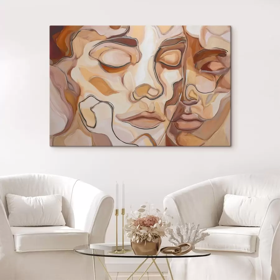 Glezna Abstrakts sievietes un vīrieša portrets s48174