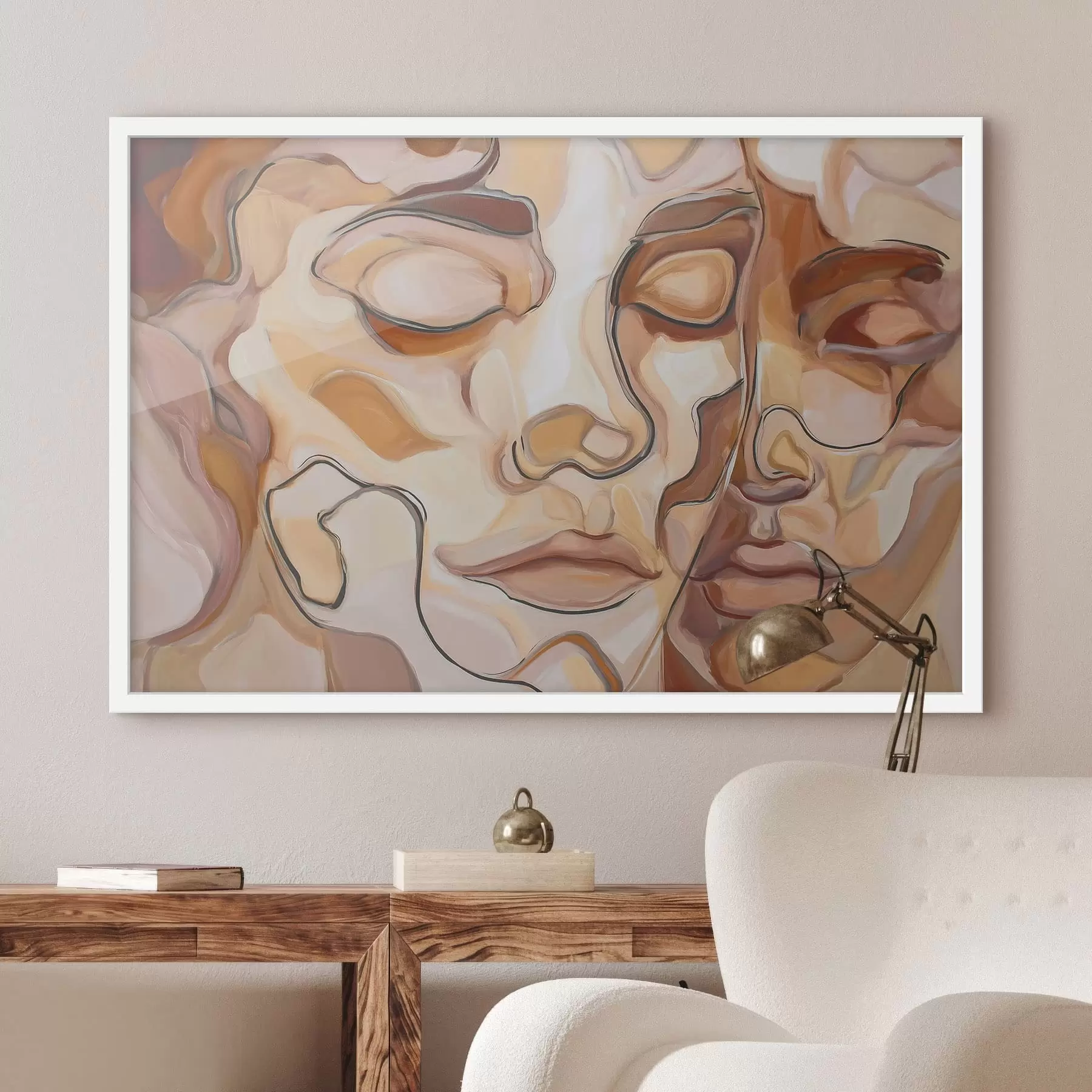 Glezna Abstrakts sievietes un vīrieša portrets f48174