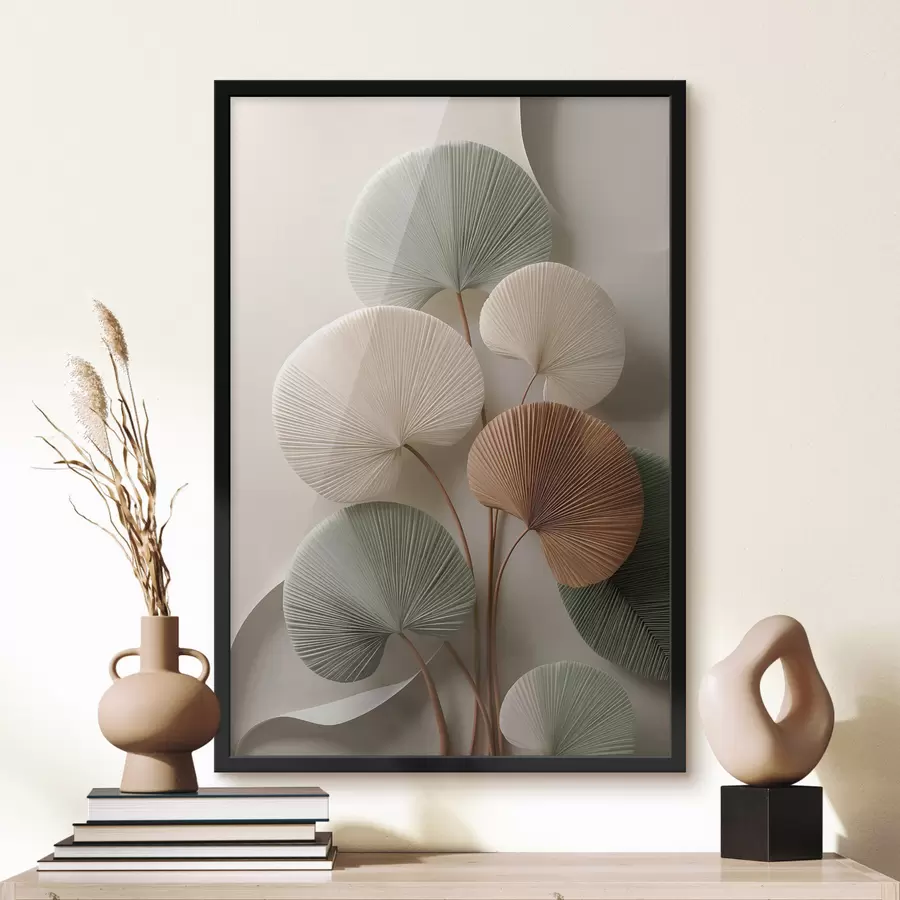 Fototapetes Abstrakta kompozīcija ar lapām f48224