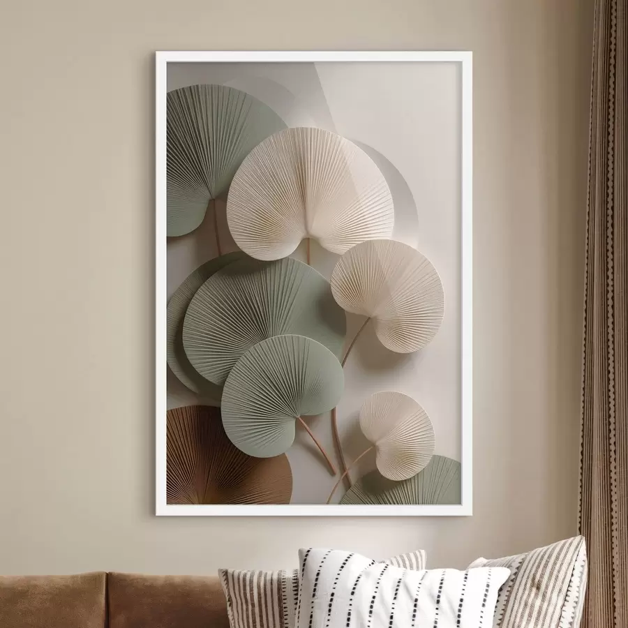 Fototapetes Abstrakta kompozīcija ar lapām f48225