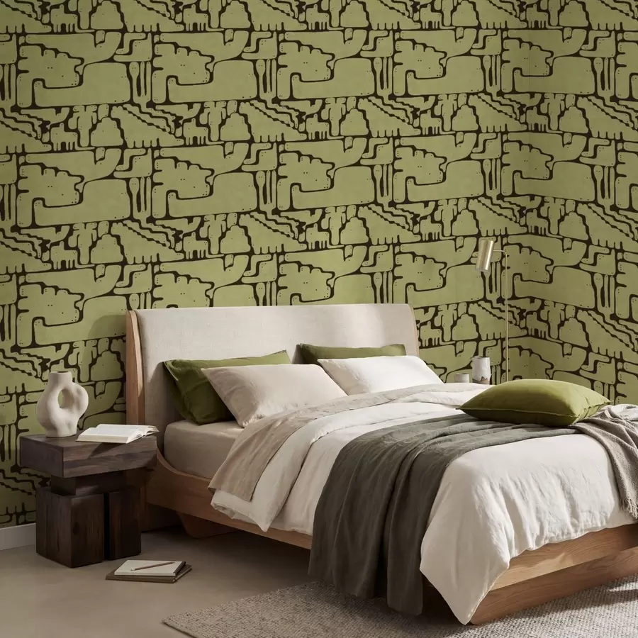 Fototapetes Abstrakts raksts ar tumšām līnijām a01122v1