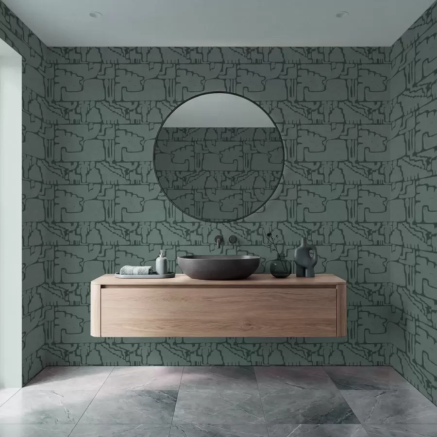 Fototapetes Abstrakts raksts zeltaini zaļganos toņos a01122v3