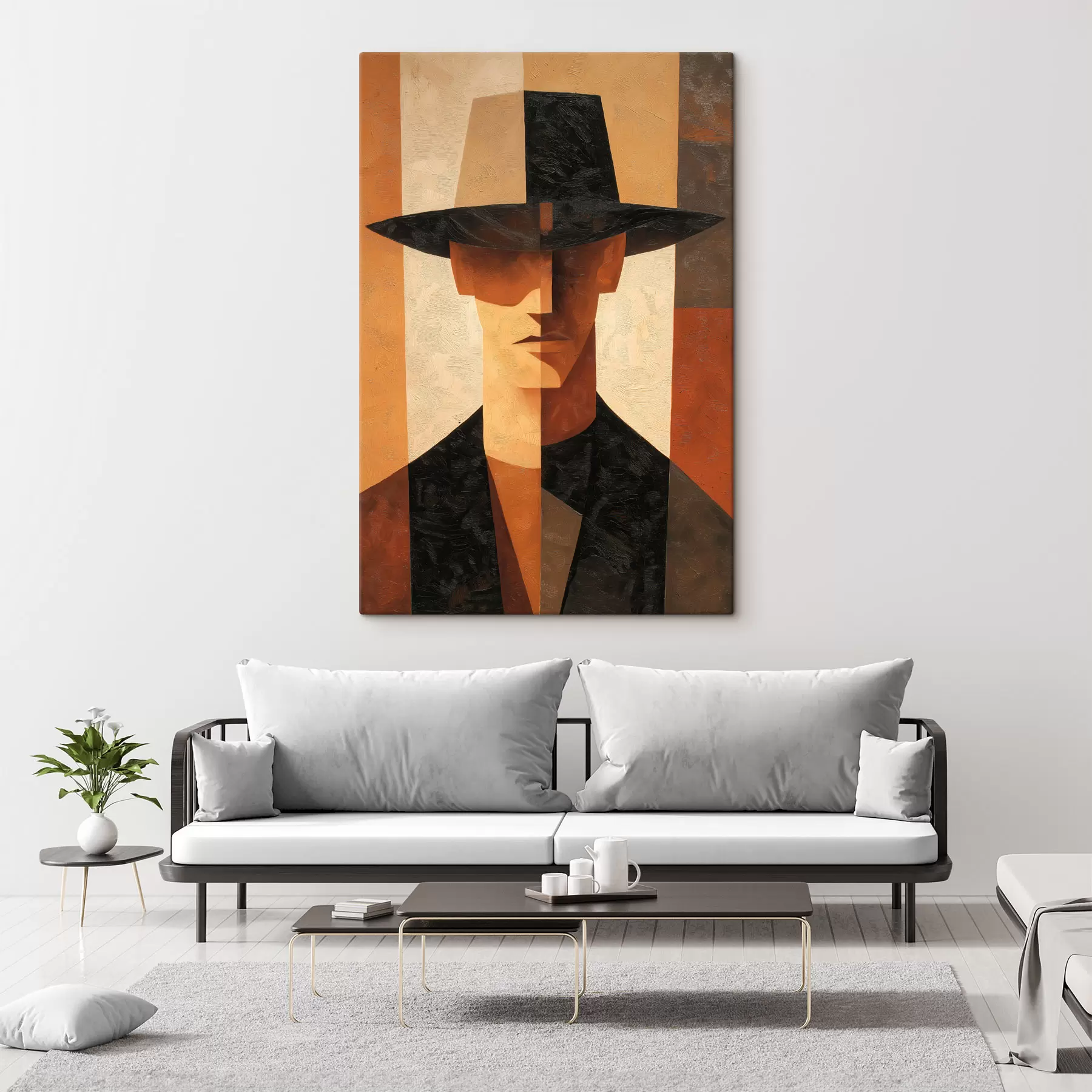 Glezna Ģeometrisks abstrakts portrets s48231