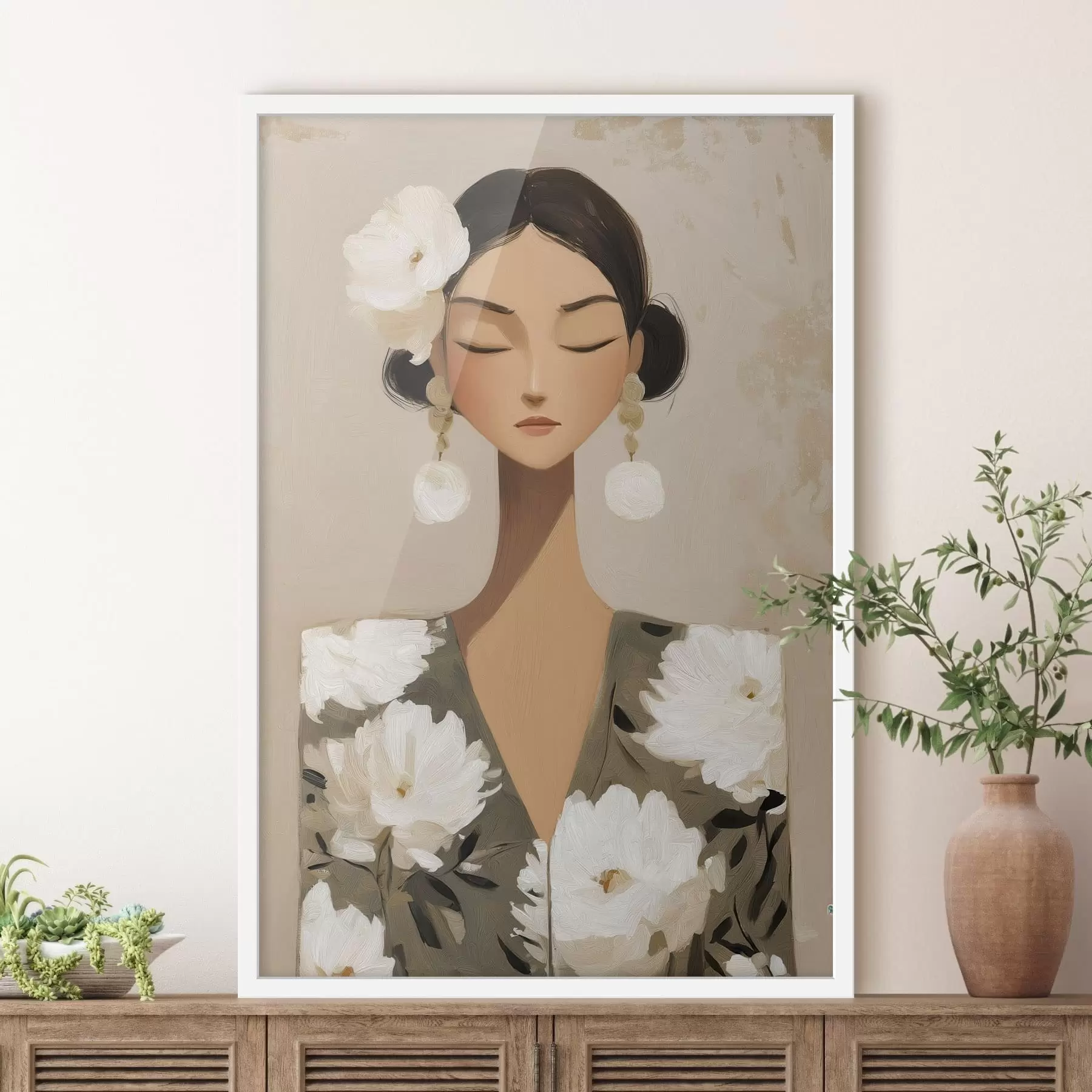 Fototapetes Meitene ar ziediem matos f48233