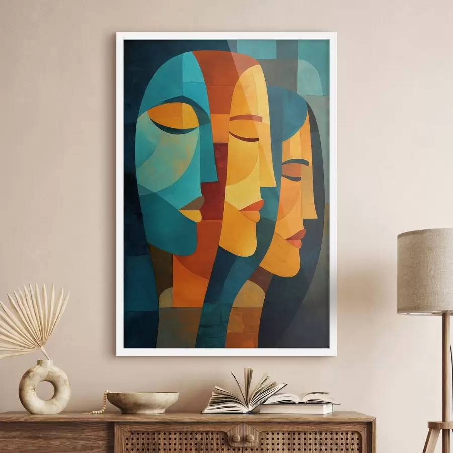 Fototapetes Ģeometriski sieviešu profili f48256