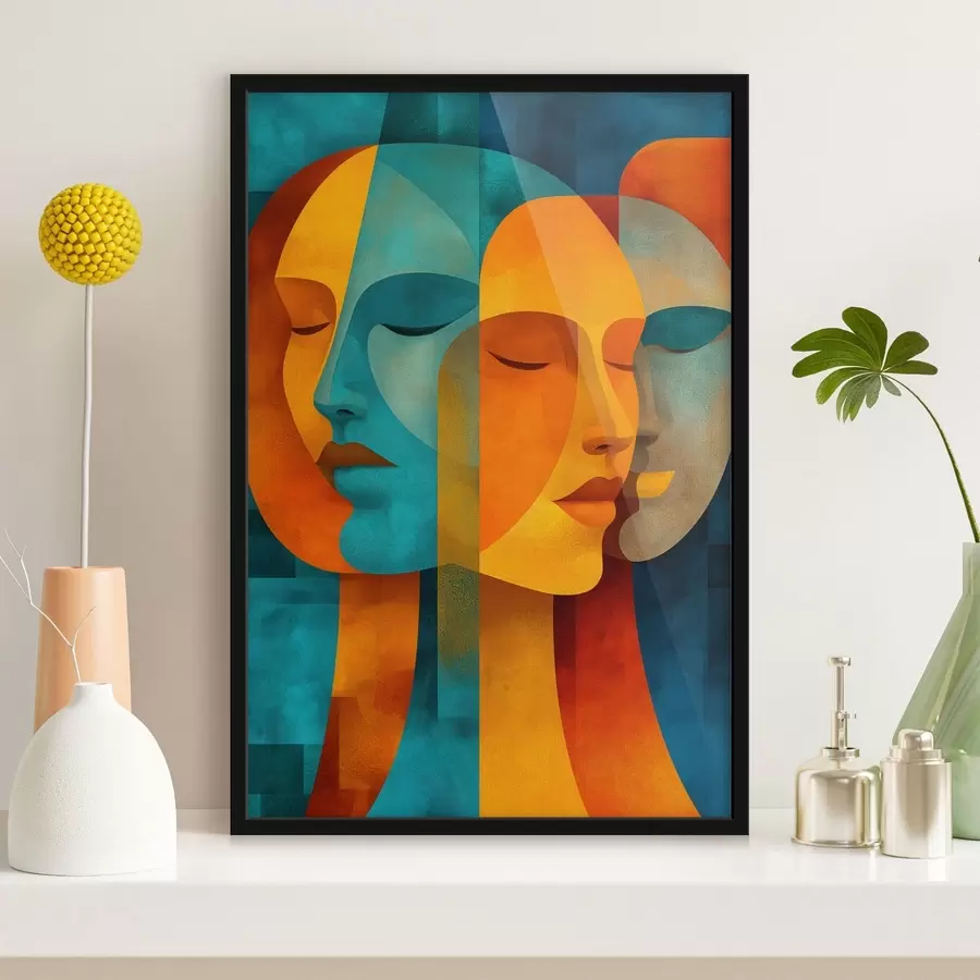 Fototapetes Ģeometriski sieviešu profili f48257