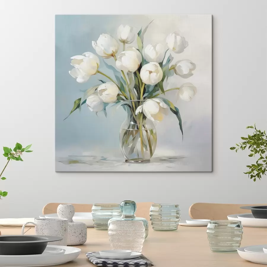 Glezna Tulpes vāzē imitācijas glezniecība s48266