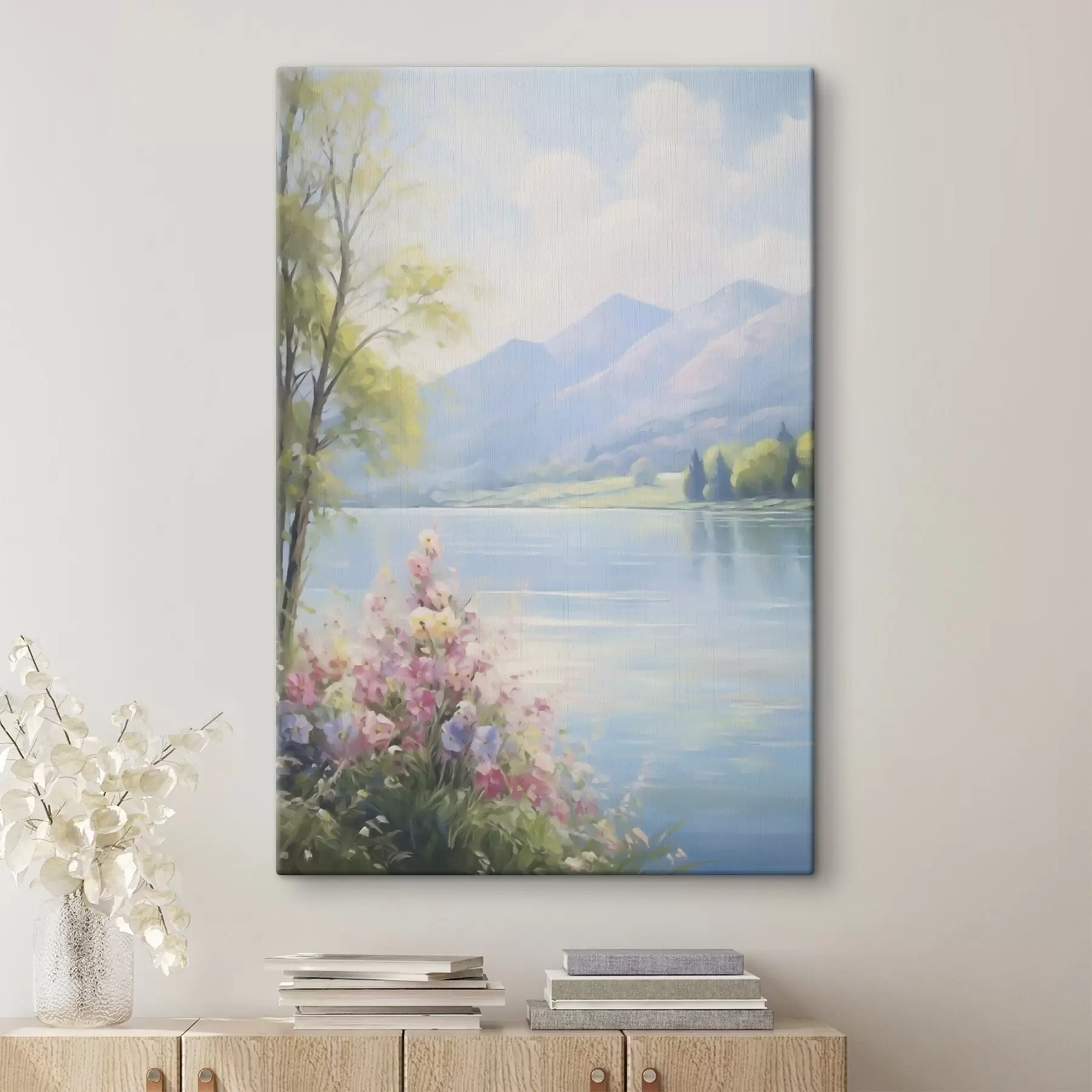 Glezna Glezna, kurā attēlota ezera ainava s48423
