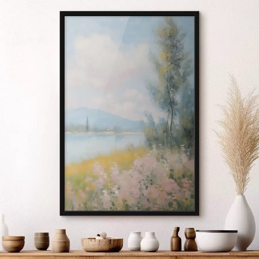 Fototapetes Ainavas imitācija izplūdušā glezniecības stilā f48420