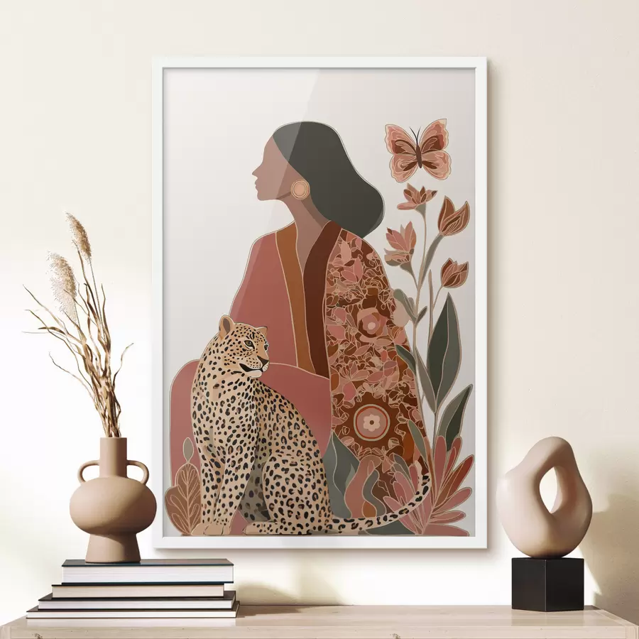 Fototapetes Sieviete ar lapām f48433