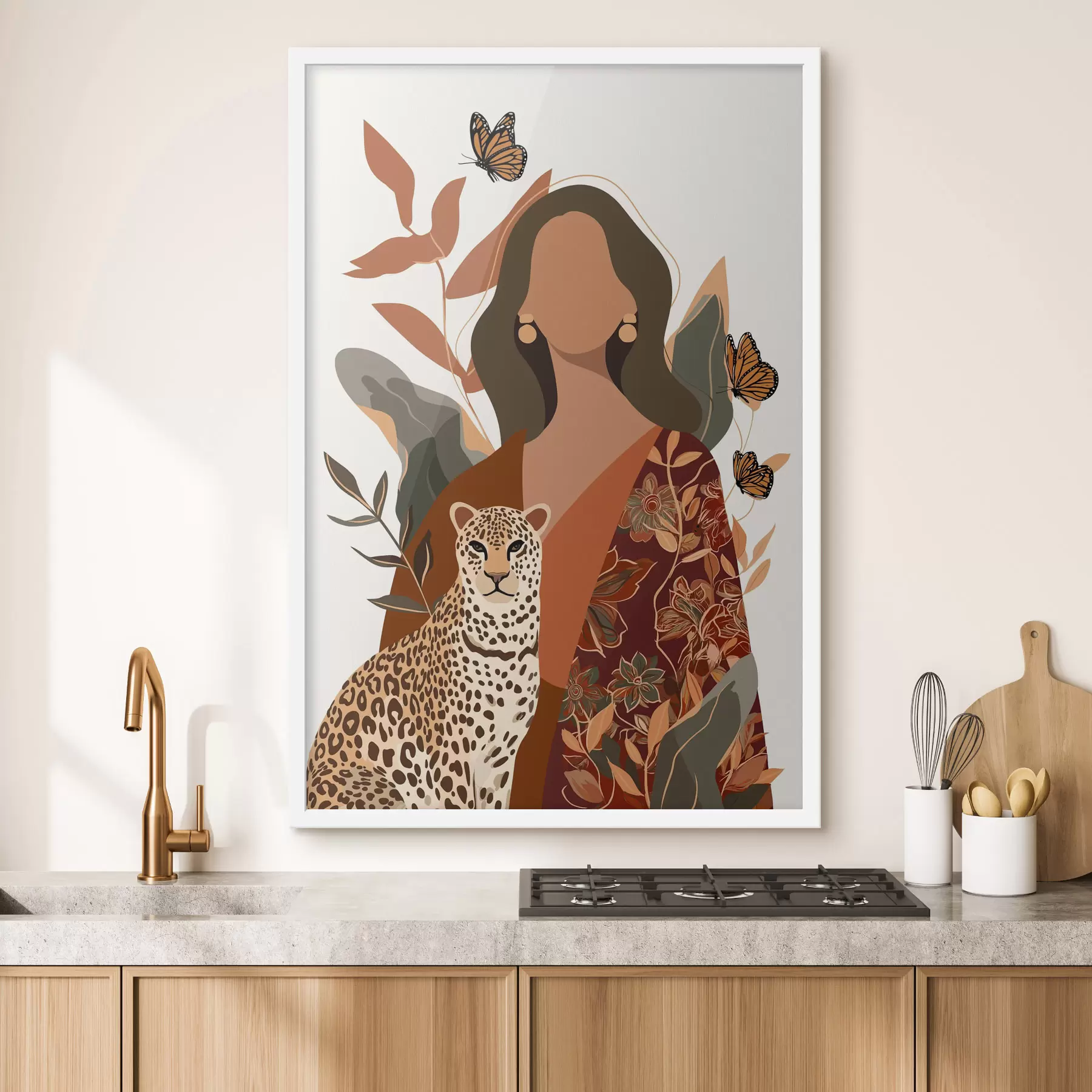 Fototapetes Sieviete rakstainā apģērbā f48434