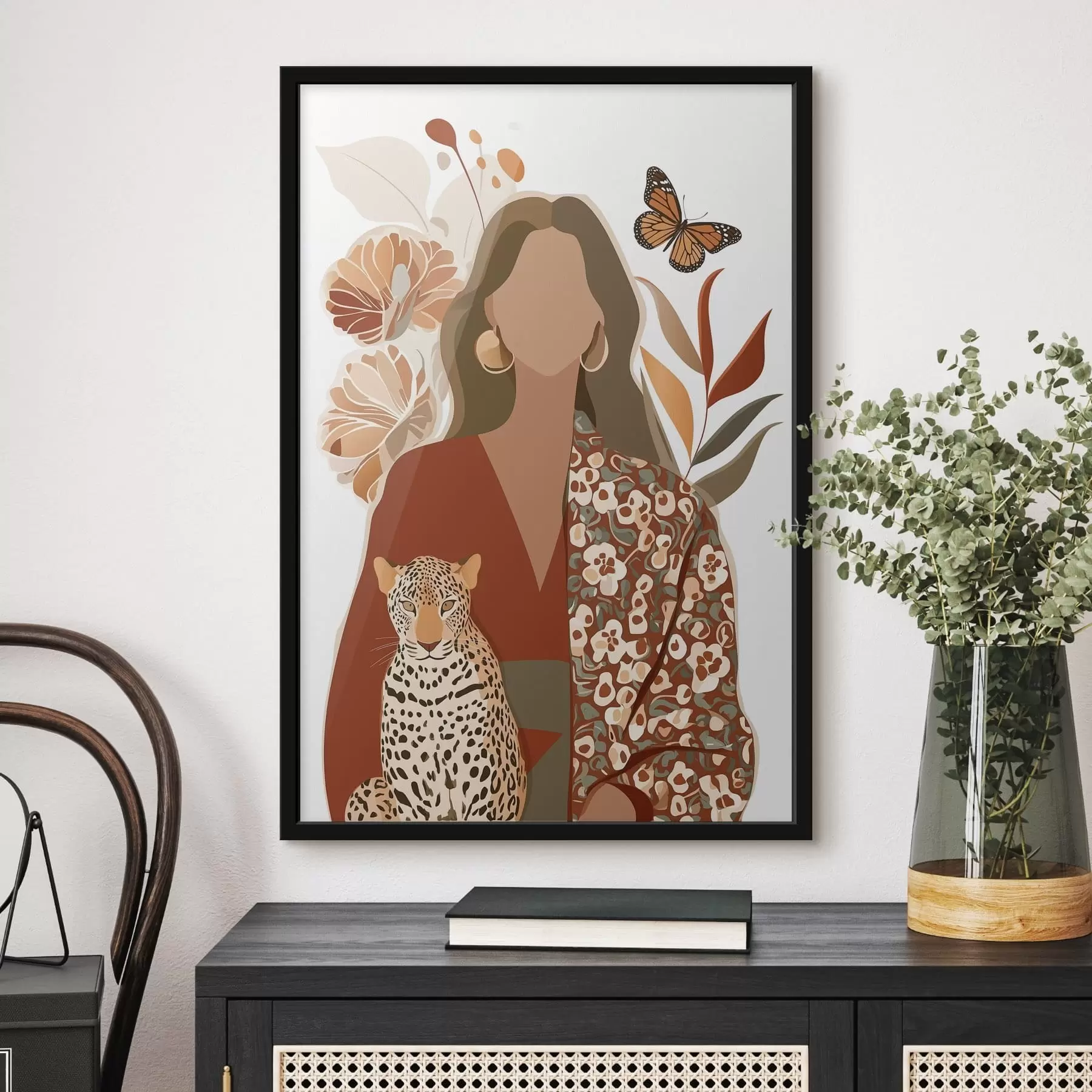 Fototapetes Sieviete uz ziedu fona f48435