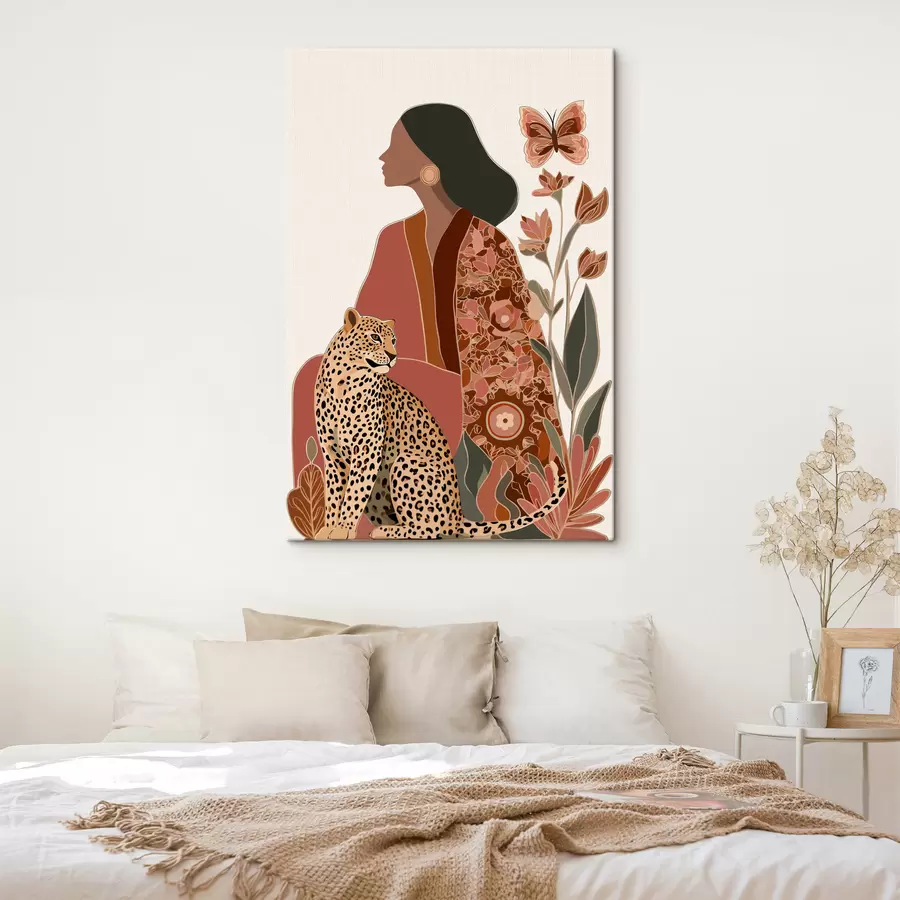 Glezna Sieviete ar lapām s48433