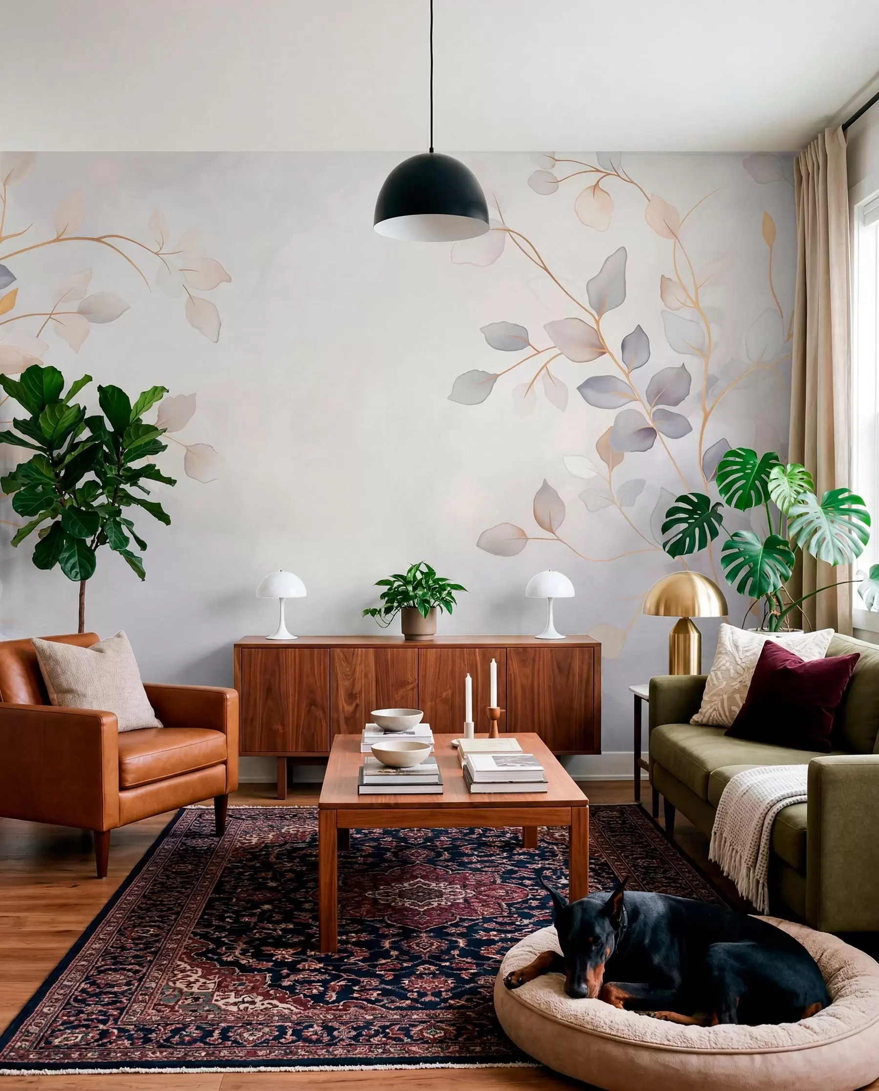 Fototapetes Pasteļtoņu zari dūmakā w05296