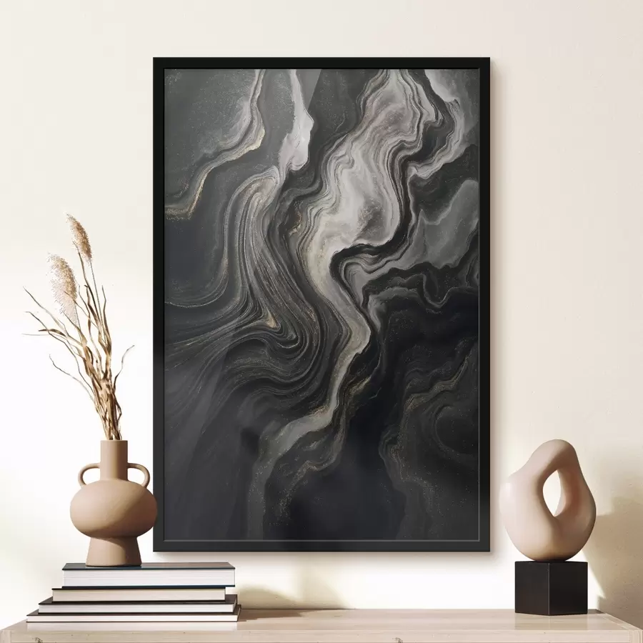 Fototapetes Melnais marmors ar svītriņām f48482