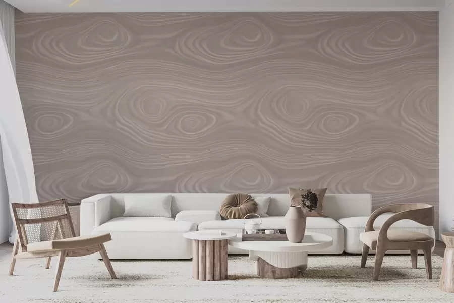 Fototapetes Abstrakts smilškrāsas raksts ar gludām līnijām un dabiskā koka tekstūras imitāciju w09681