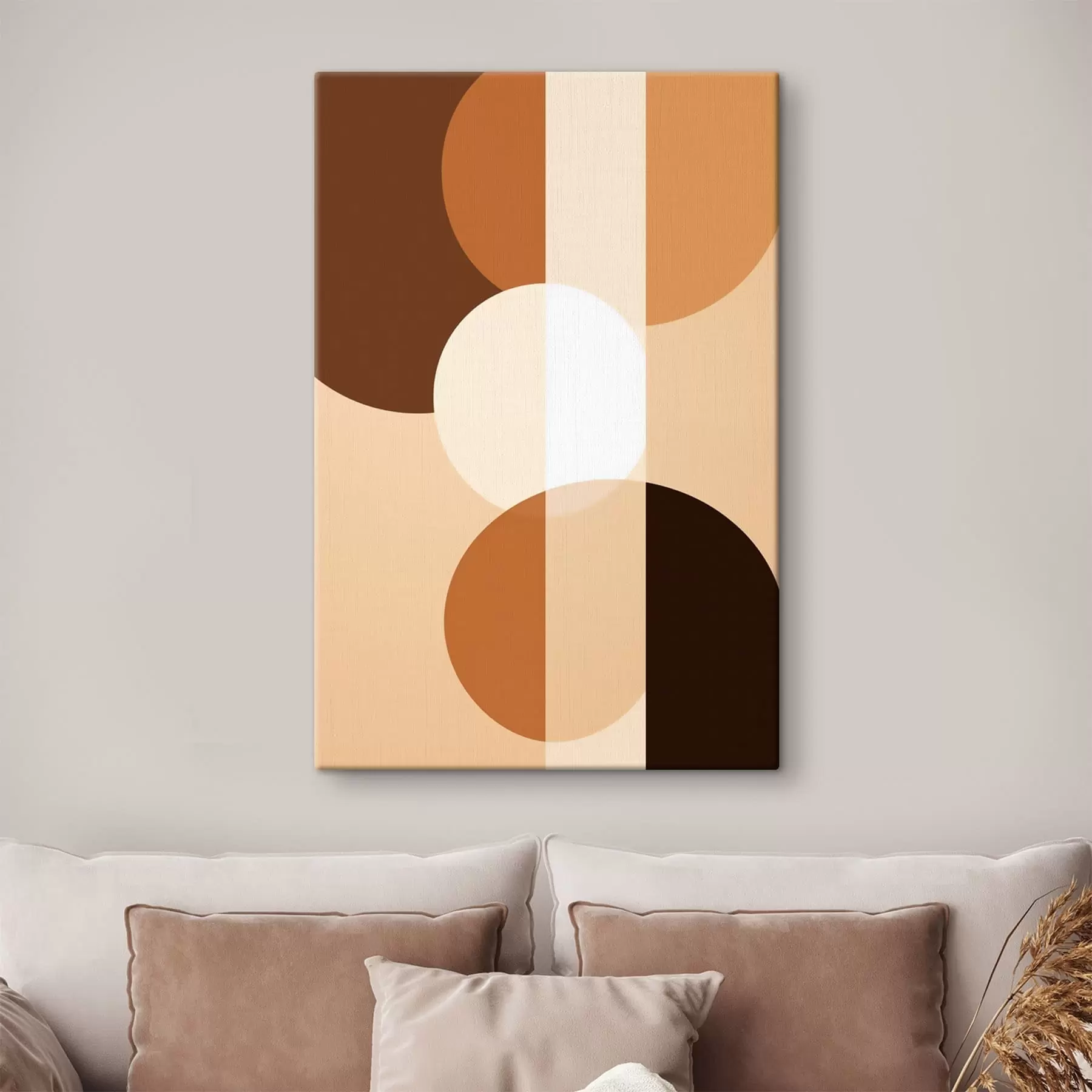 Glezna Ģeometriskas aprindas un figūras siltos toņos s48350