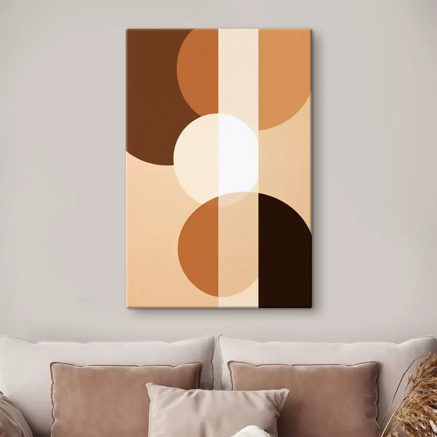 Glezna Ģeometriskas aprindas un figūras siltos toņos s48350