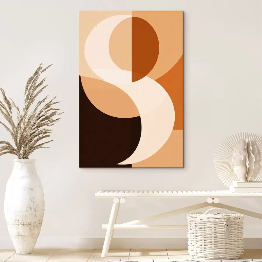 Glezna Ģeometriskas formas siltos smilškrāsas un brūnos toņos s48352