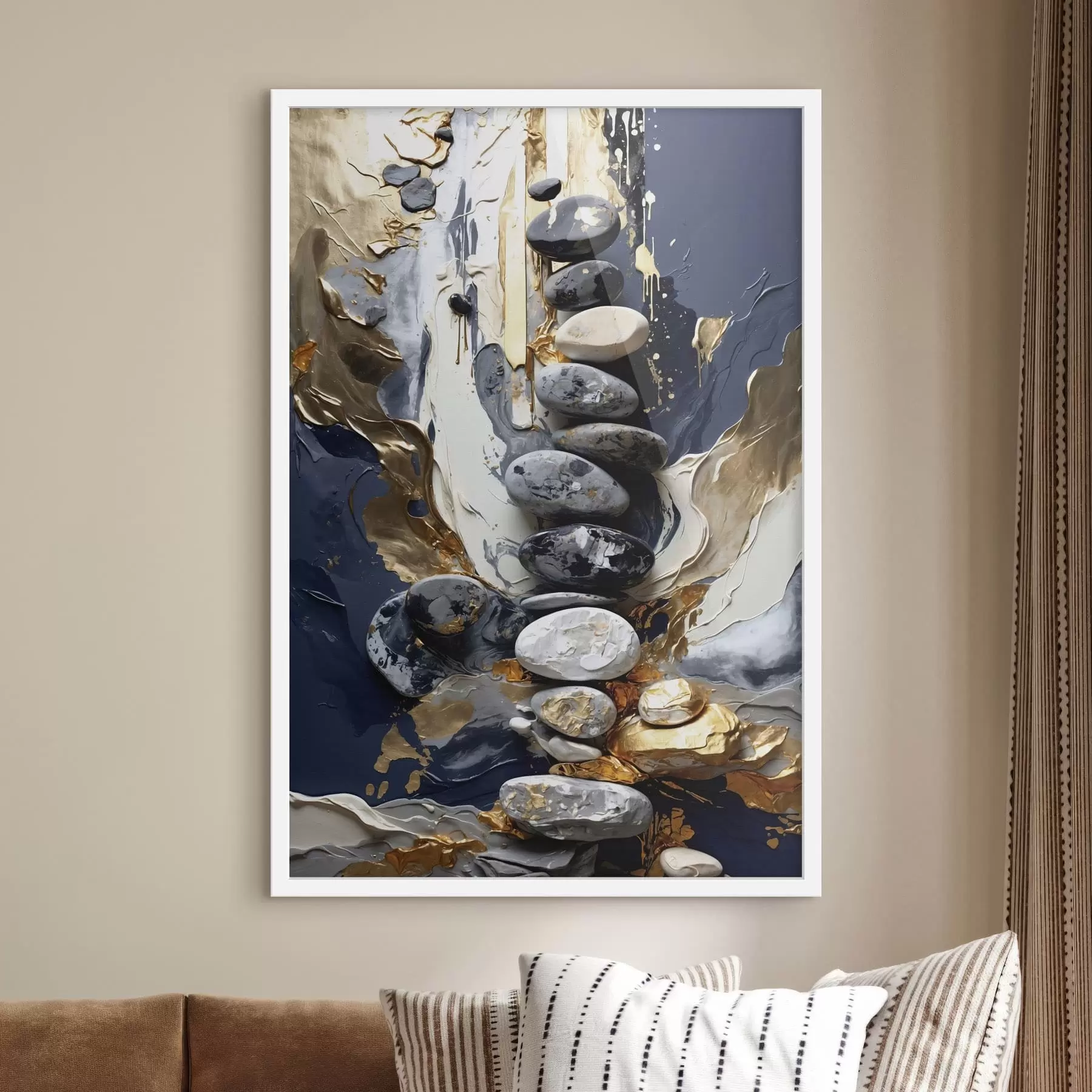 Fototapetes Abstrakta kompozīcija ar akmeņiem un faktūriem triepieniem f48362