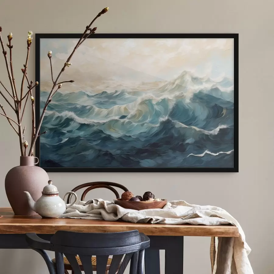 Fototapetes Jūras viļņi gleznieciskā stilā f48490