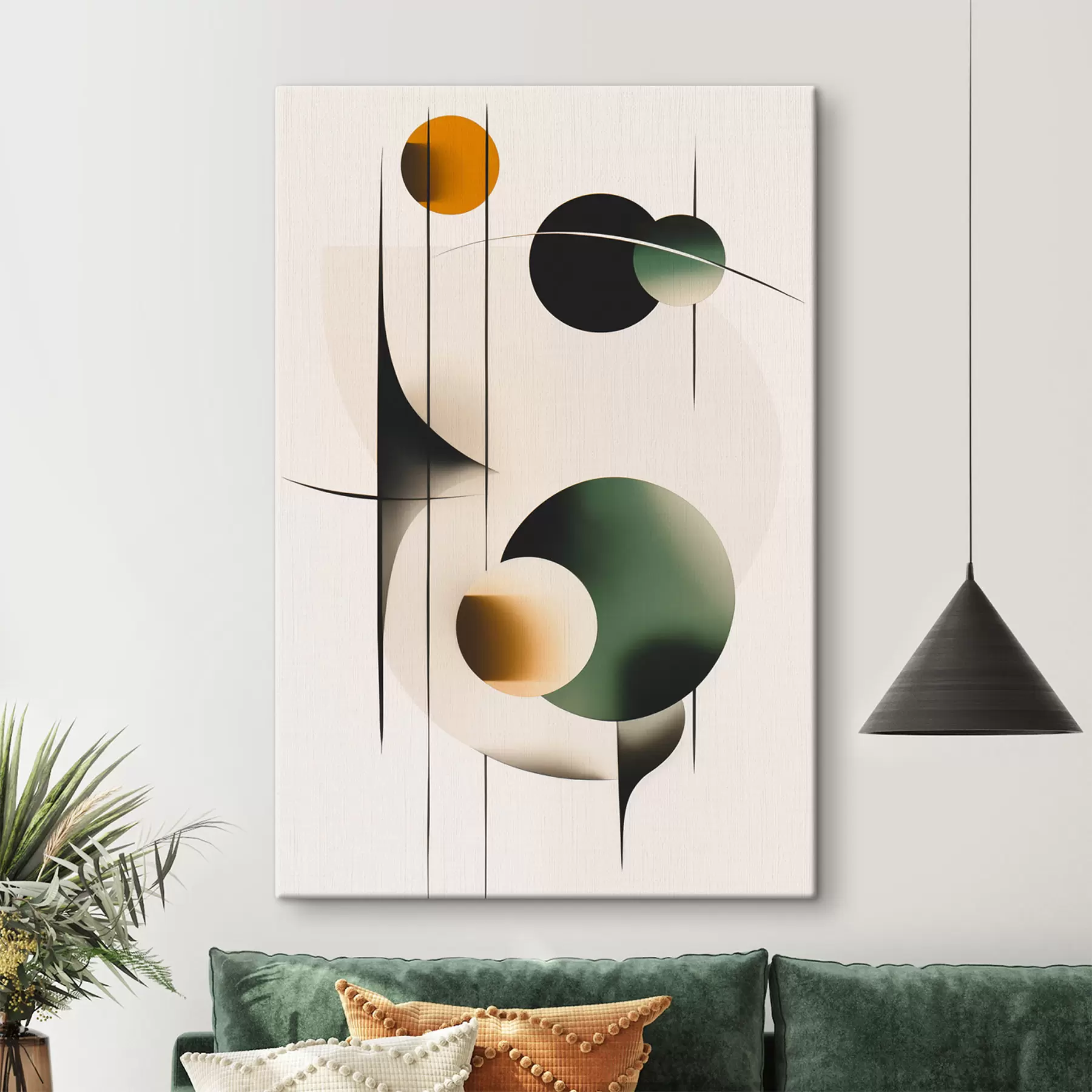 Glezna Abstrakcija ar apļiem s48285