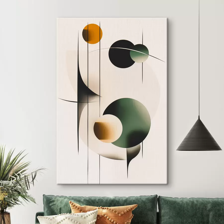 Glezna Abstrakcija ar apļiem s48285