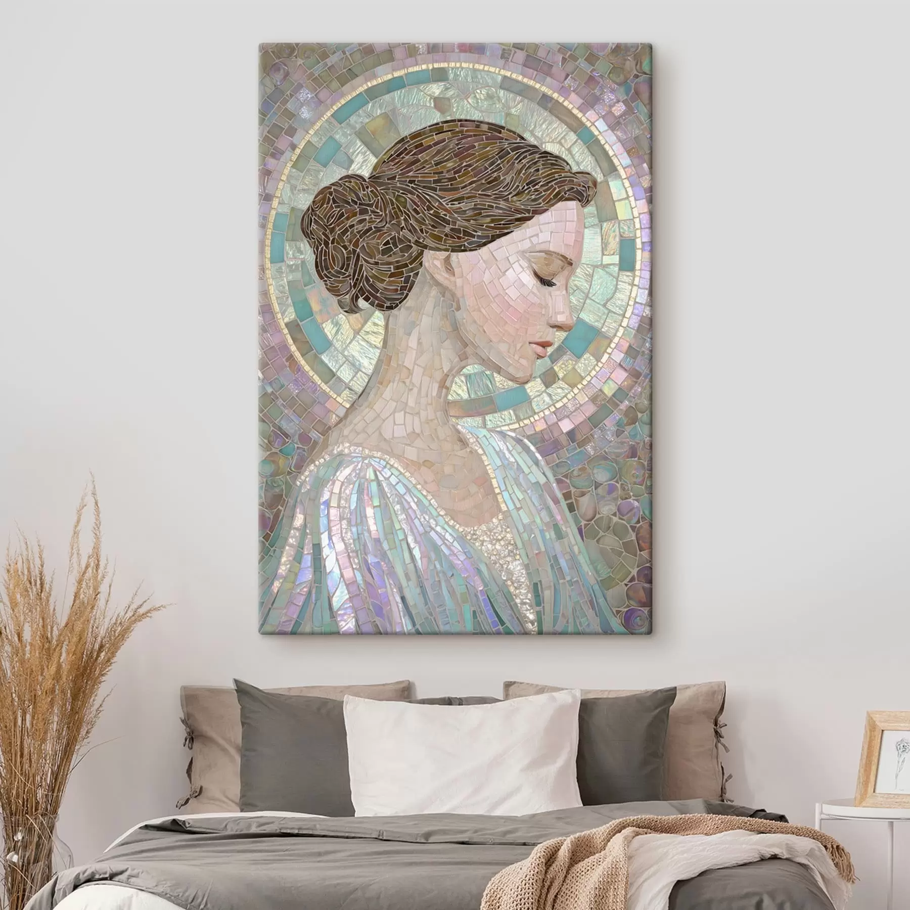 Glezna sievietes profils vitrāžas stilā s48551
