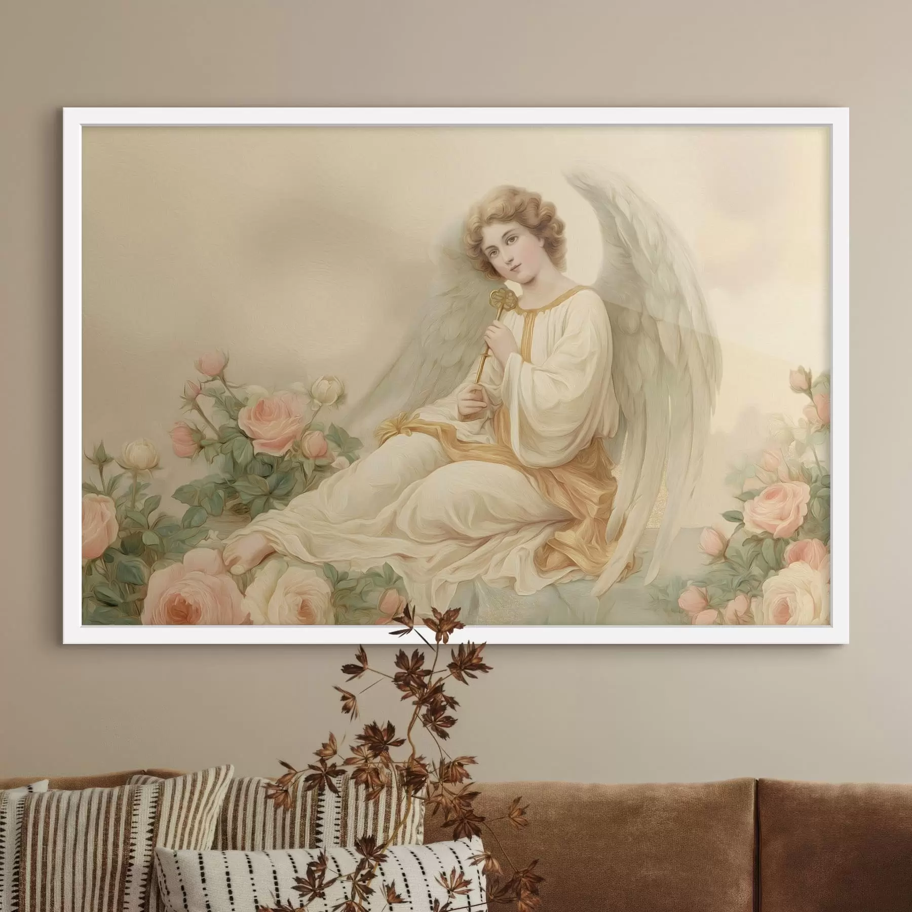 Fototapetes fantāzijas meitene ilustrācijā papīra stilā f48554