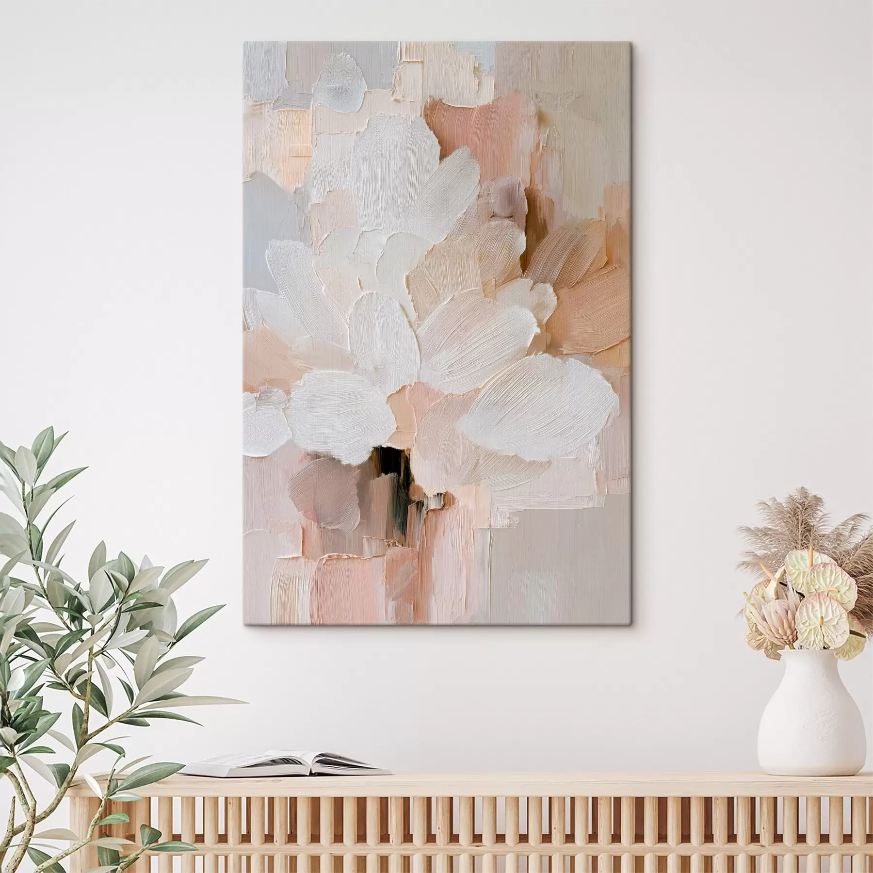 Glezna Stilizēta ziedu ilustrācija ar izteiktu otas triepienu efektu s48193