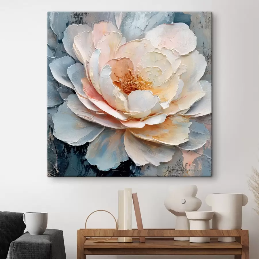 Glezna Zieda tuvplāns ar izteiksmīgiem, faktūriem bagātiem triepieniem mūsdienīgā glezniecības stilā s48198