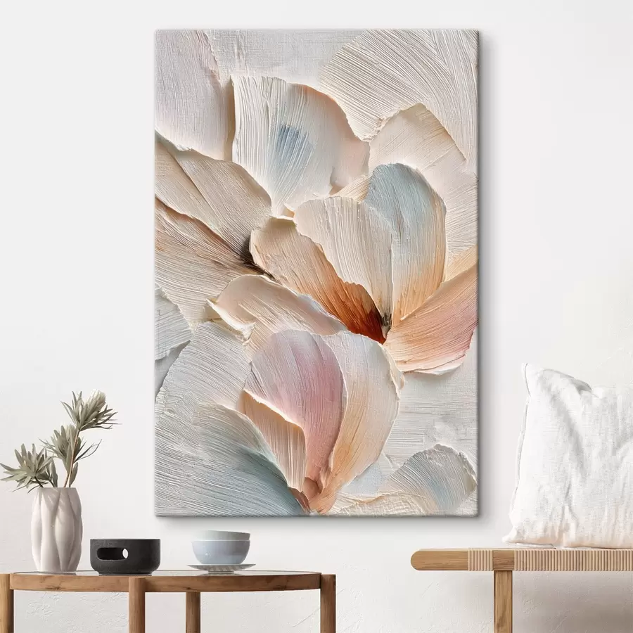 Glezna Stilizēts kompozīcijas attēls ar izteiktu otas triepienu efektu uz gaiša fona s48200