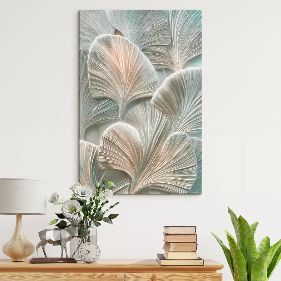 Glezna Mākslinieciska ilustrācija ar reljefām lapām mūsdienīgā basreliēfa stilā s48210