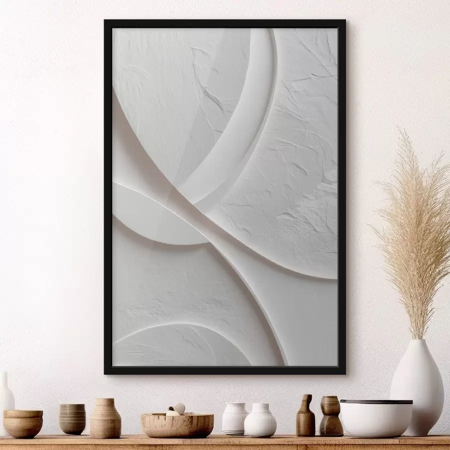 Fototapetes Dekoratīvs paneļš ar gludām līnijām un akmens faktūru uz gaiša fona f48192