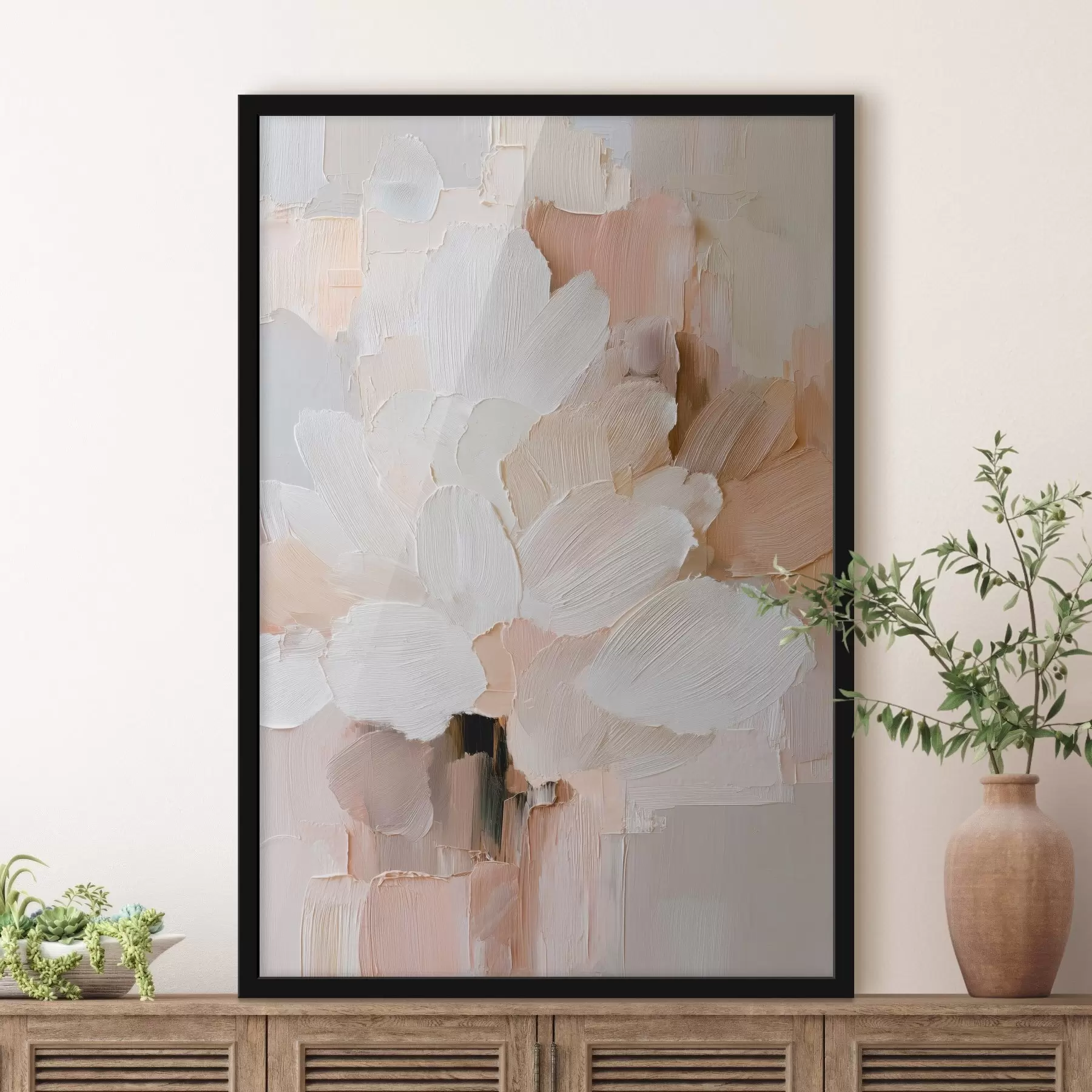 Fototapetes Stilizēta ziedu ilustrācija ar izteiktu otas triepienu efektu f48193