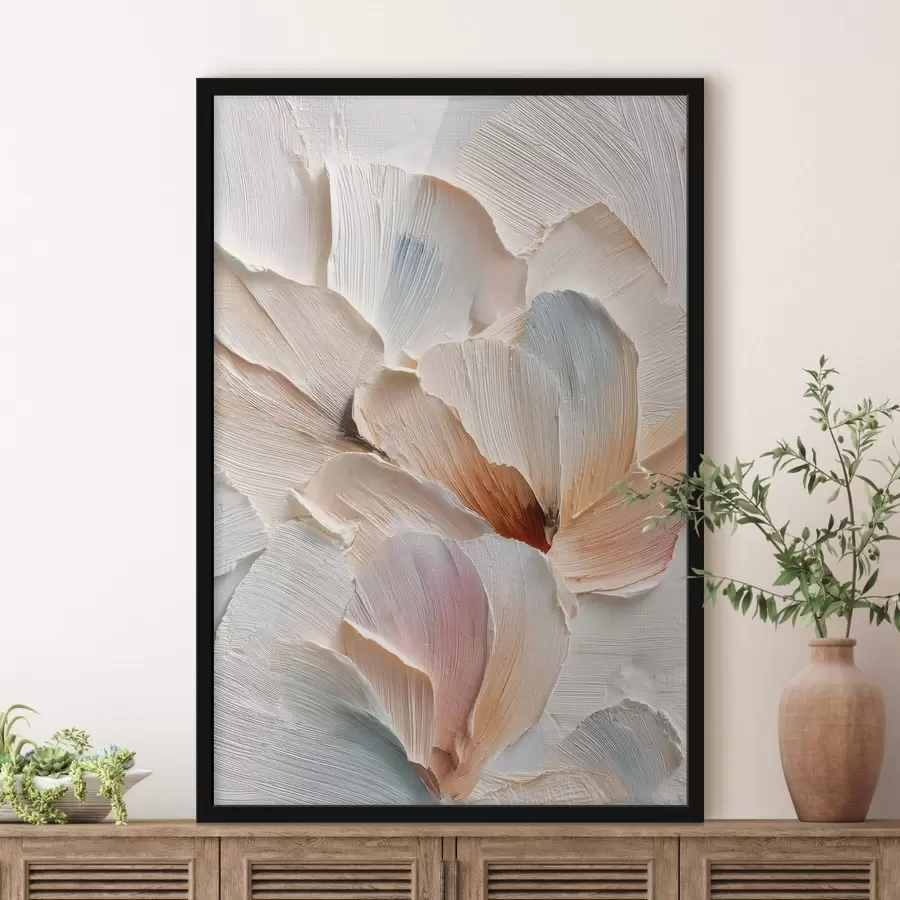 Fototapetes Stilizēts kompozīcijas attēls ar izteiktu otas triepienu efektu uz gaiša fona f48200