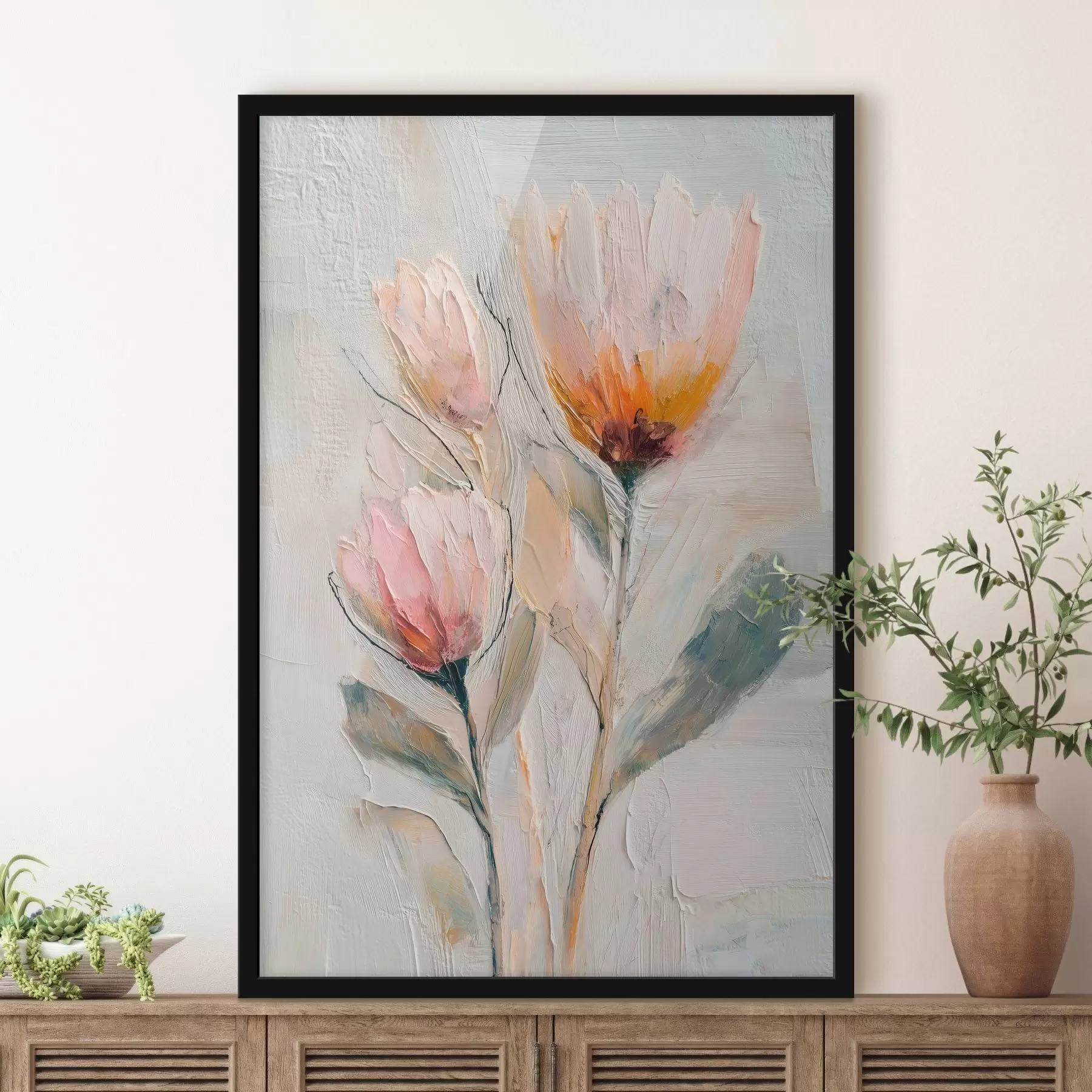 Fototapetes Proteju ziedu pušķis ar izteiktu otas triepienu efektu f48206