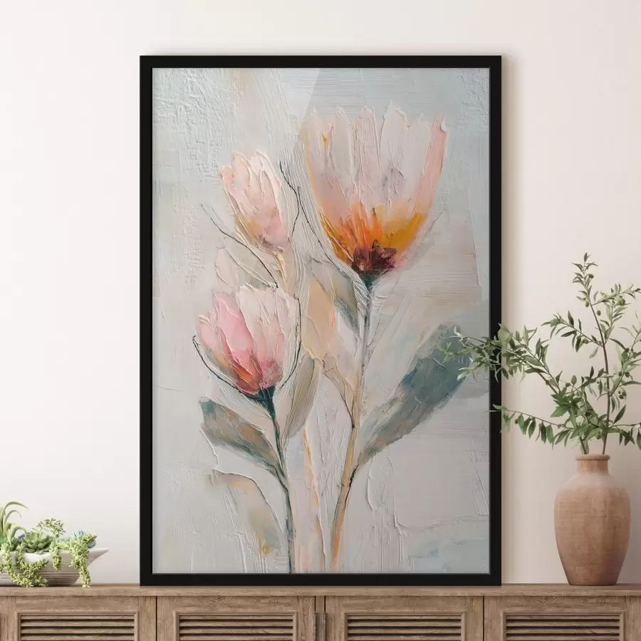 Fototapetes Proteju ziedu pušķis ar izteiktu otas triepienu efektu f48206