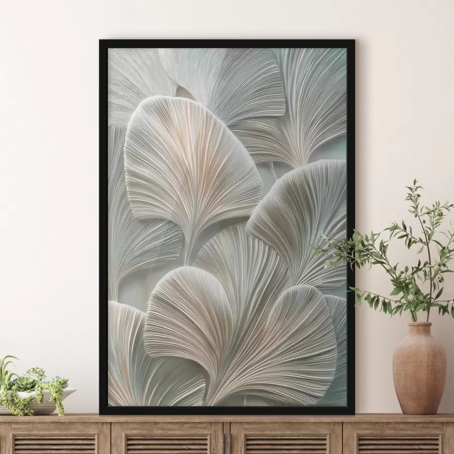 Fototapetes Mākslinieciska ilustrācija ar reljefām lapām mūsdienīgā basreliēfa stilā f48210