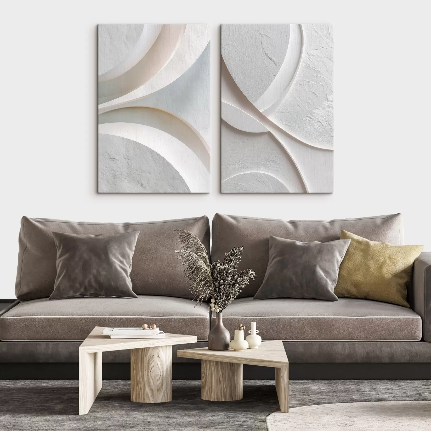 Glezna Abstrakta kompozīcija ar gludām līnijām un akmens faktūru mūsdienīgā basreliēfa stilā m30136